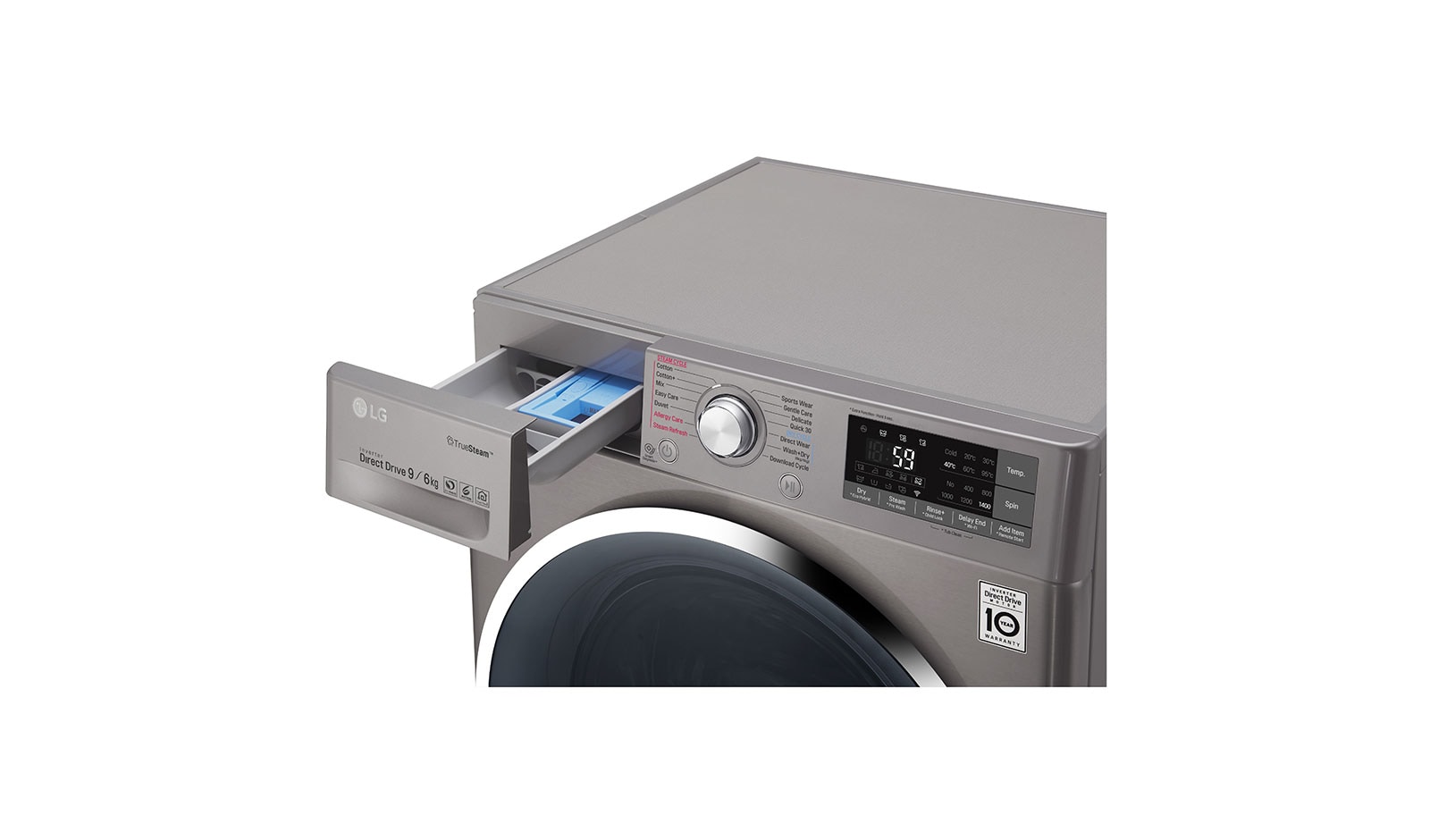 LG 9/6 KG Smart Eco Hybrid™ Washer™ Dryer with True Steam™ technology, F4J8FH2S