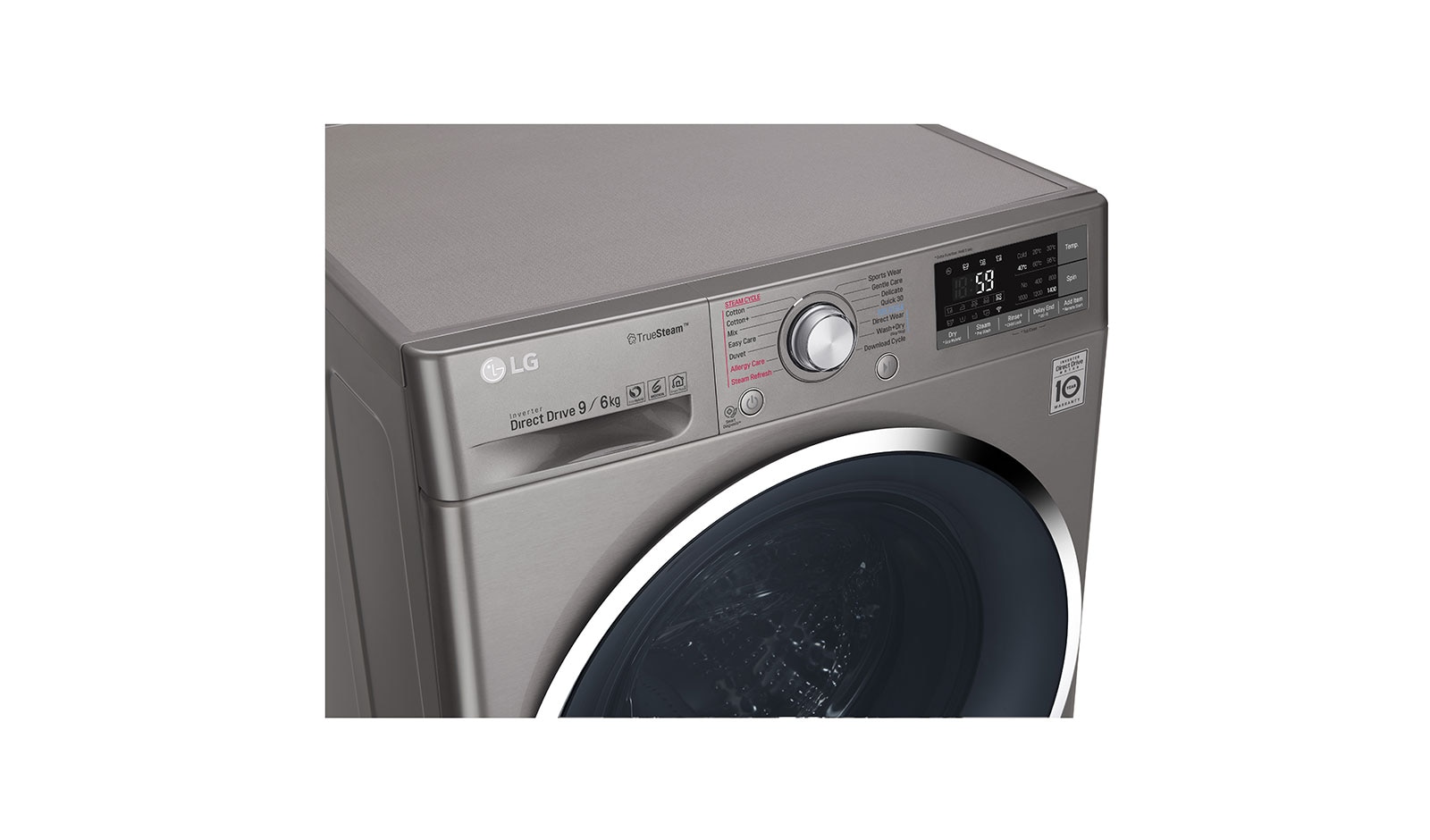LG 9/6 KG Smart Eco Hybrid™ Washer™ Dryer with True Steam™ technology, F4J8FH2S