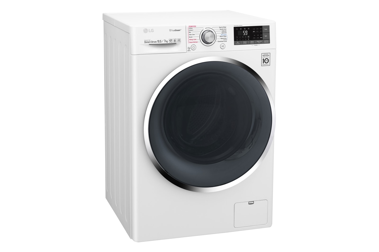 LG F4J8JH2WD 10.5/7Kg 1400 Spin Washer Dryer - White, F4J8JH2WD