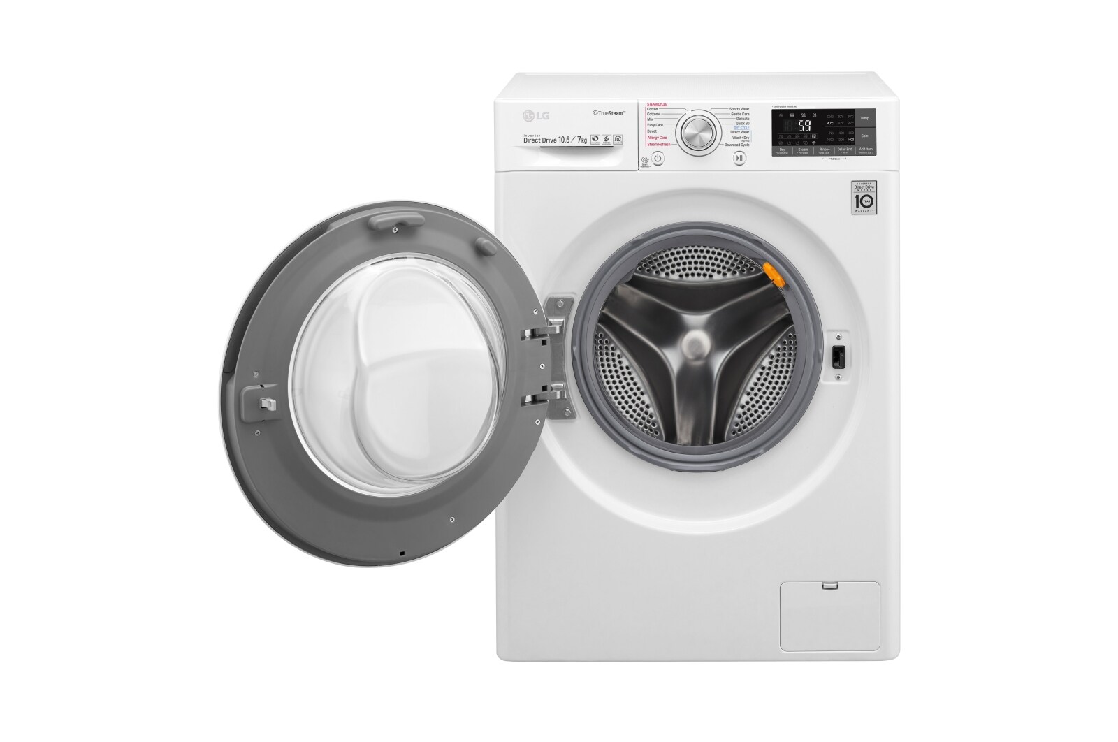 LG F4J8JH2WD 10.5/7Kg 1400 Spin Washer Dryer - White, F4J8JH2WD