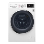 Front view of LG F4J8JH2WD 10.5/7Kg 1400 Spin Washer Dryer - White F4J8JH2WD