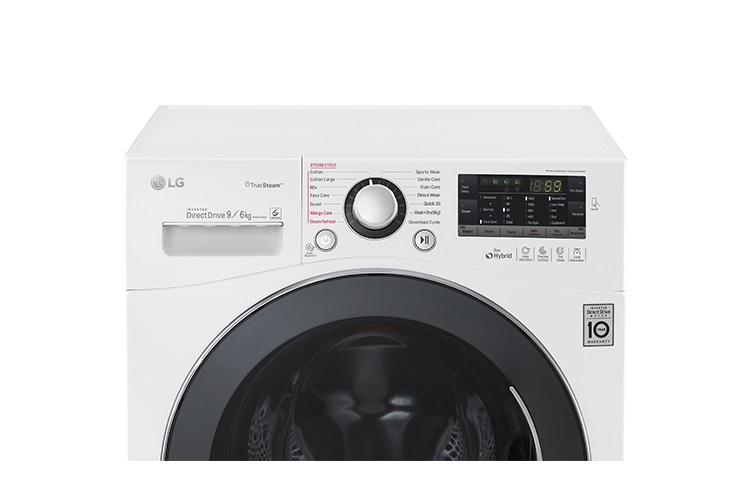 LG 9KG/6KG Eco Hybrid Washer Dryer with TRUESTEAM™ and 6 Motion DD, FH4A8FDH2N