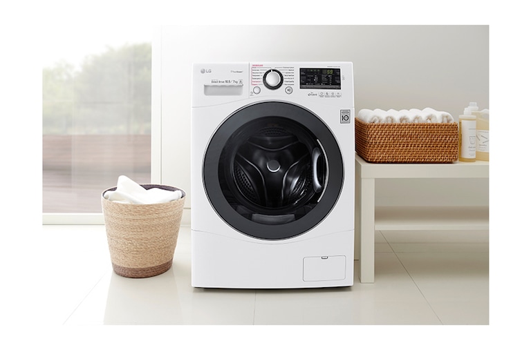 LG 9KG/6KG Eco Hybrid Washer Dryer with TRUESTEAM™ and 6 Motion DD, FH4A8FDH2N