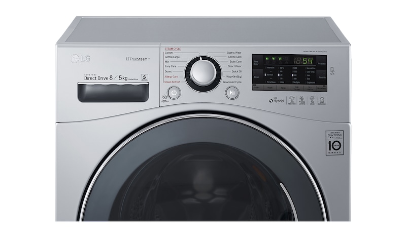 LG 8/5 KG Eco Hybrid™ Washer Dryer with True Steam™ technology and Smart ThinQ™ connectivity, FH4A8TDH4N