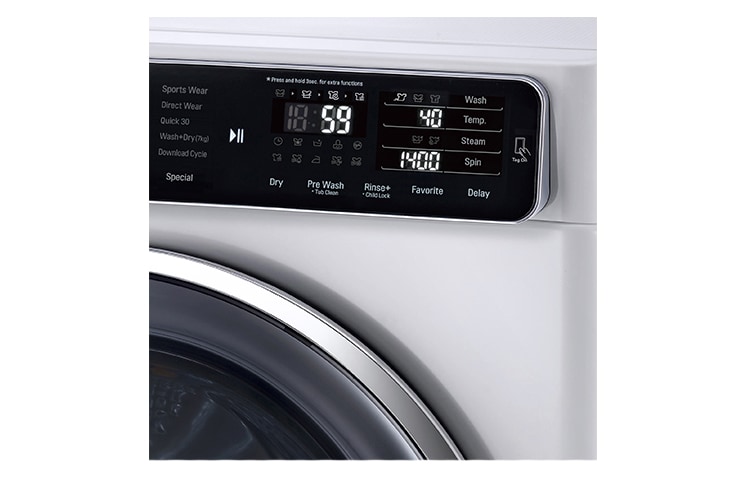 LG 10.5KG/7KG Eco Hybrid Washer Dryer with TrueSteam™ and 6 Motion DD, FH4U1JBH2N