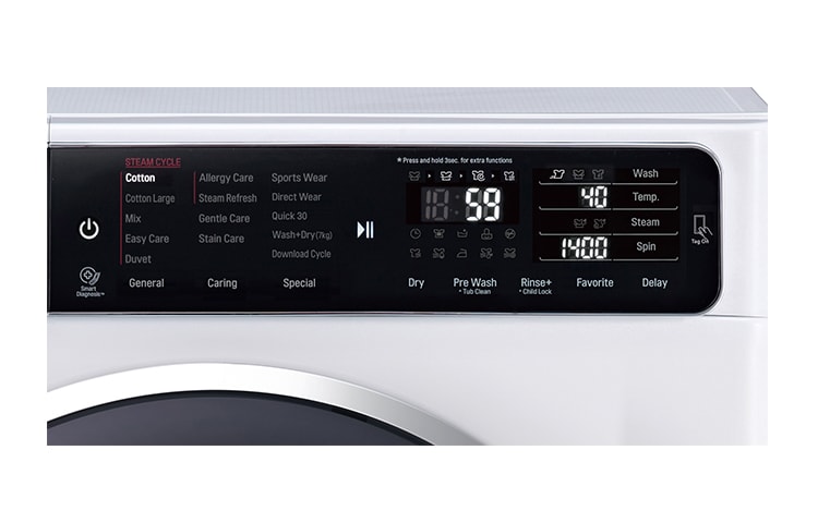 LG 10.5KG/7KG Eco Hybrid Washer Dryer with TrueSteam™ and 6 Motion DD, FH4U1JBH2N