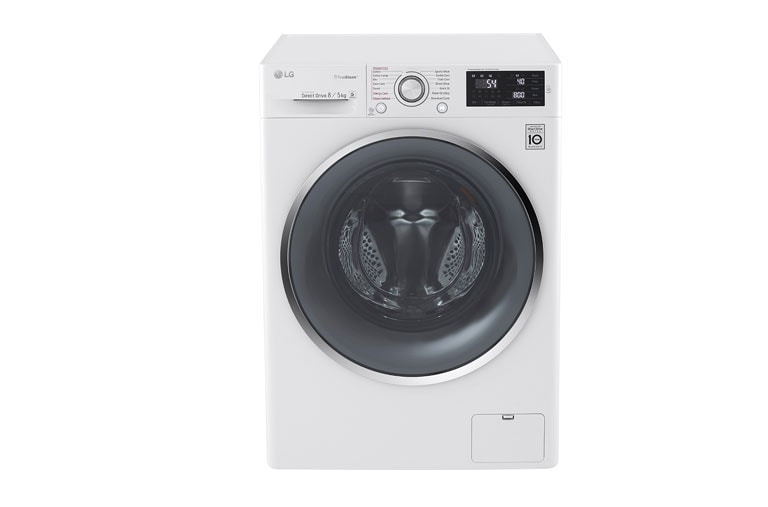 Front view of 8/5 KG Eco Hybrid™ Washer Dryer with True Steam™ technology and Smart ThinQ™ connectivity FH4U2TDH1N