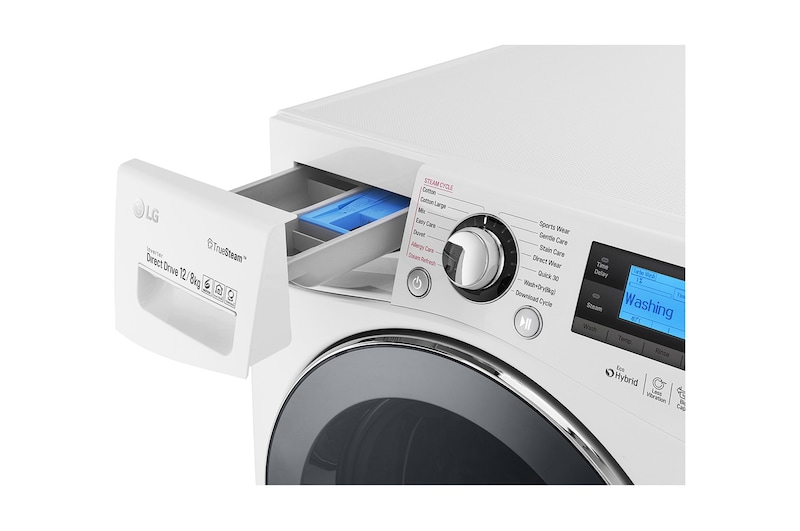 LG 12/8 KG Eco Hybrid™ Washer Dryer with True Steam™ technology and Smart ThinQ™ connectivity, FH695BDH2N