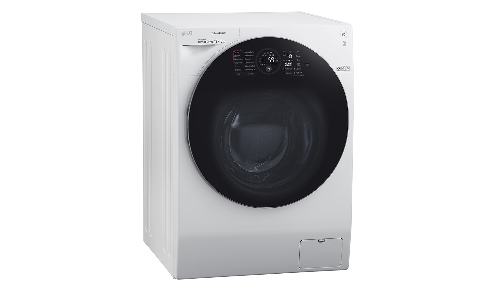 LG TrueSteam™ FH6G1BCH2N 12/8Kg 1600 Spin Washer Dryer - White, FH6G1BCH2N