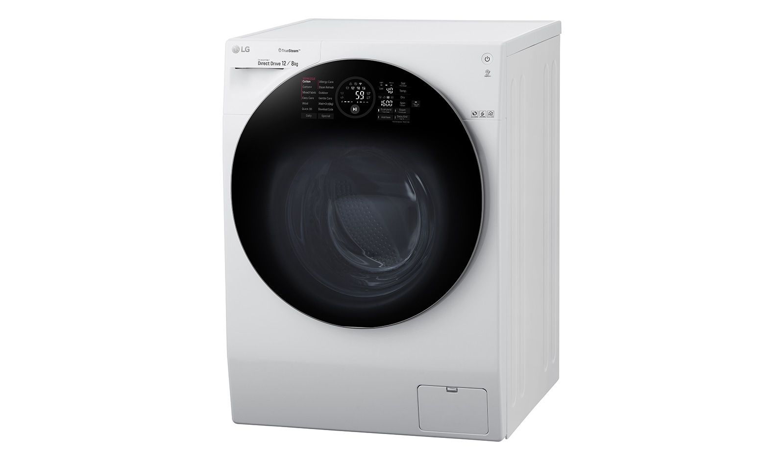 LG TrueSteam™ FH6G1BCH2N 12/8Kg 1600 Spin Washer Dryer - White, FH6G1BCH2N