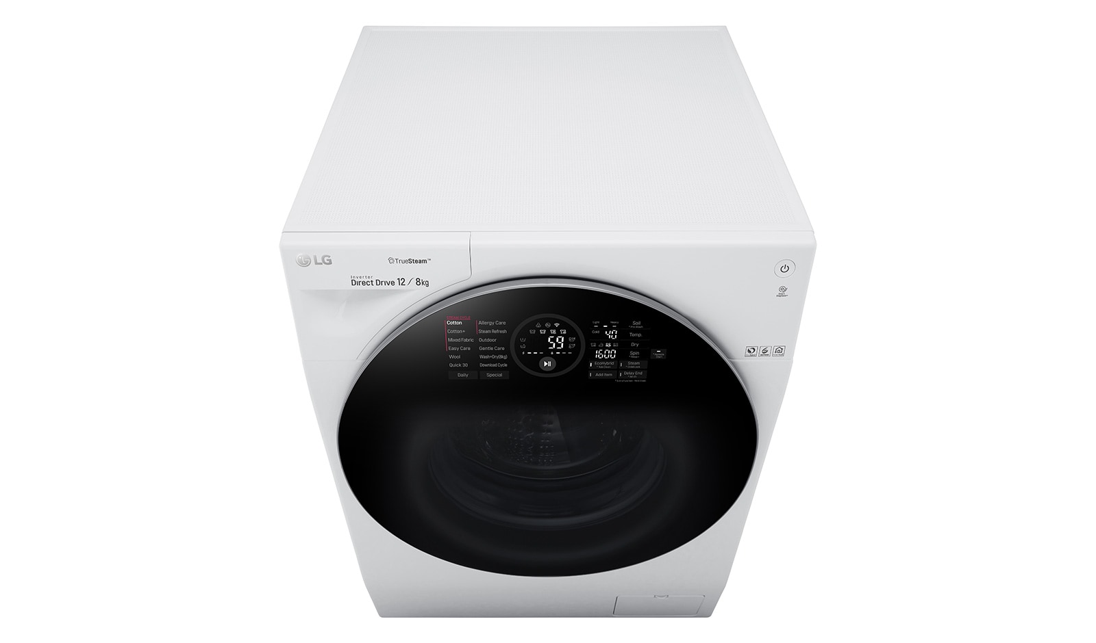 LG TrueSteam™ FH6G1BCH2N 12/8Kg 1600 Spin Washer Dryer - White, FH6G1BCH2N