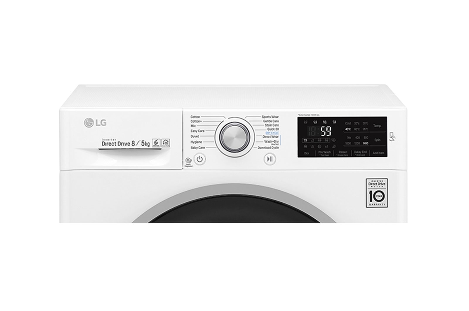 LG Direct Drive™ FWJ685WN 8/5Kg 1400 Spin Washer Dryer – White, FWJ685WN