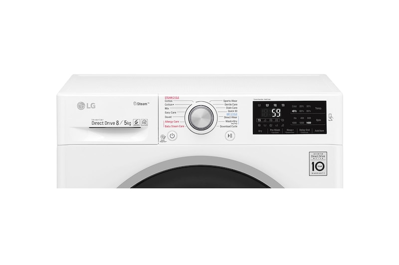 LG Steam™ FWJ685WS 8/5Kg 1400 Spin Washer Dryer – White, FWJ685WS