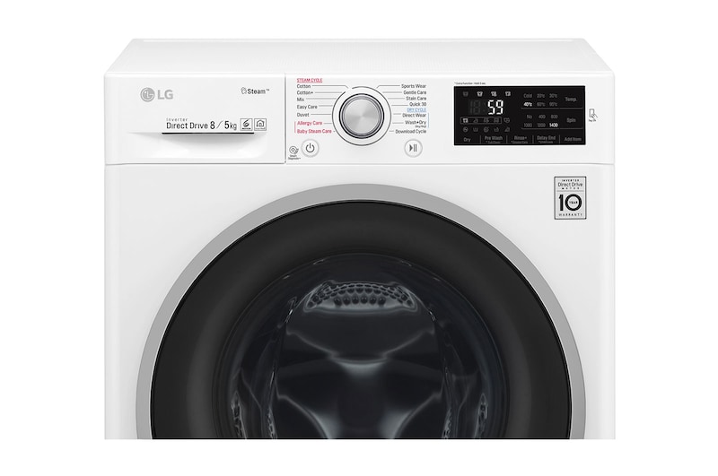 LG Steam™ FWJ685WS 8/5Kg 1400 Spin Washer Dryer – White, FWJ685WS