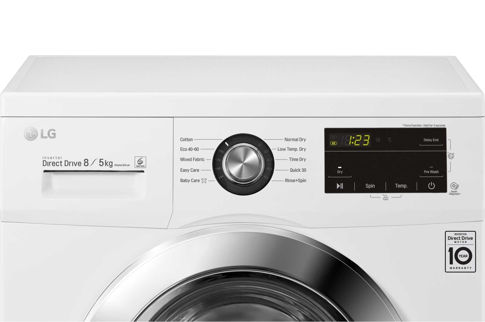 LG Direct Drive™ | 8kg / 5kg | Washer Dryer | 1400rpm | White, FWMT85WE