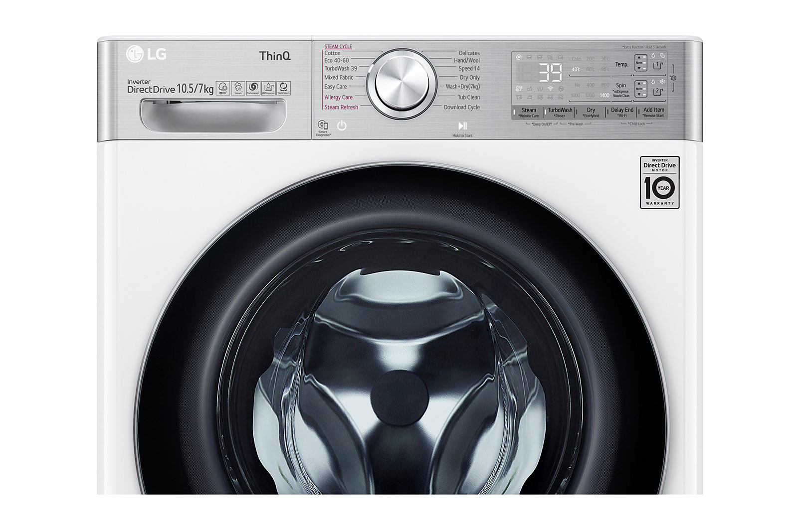 LG Turbowash360™ | 10.5kg / 7kg | 1400rpm | Washer Dryer | White, FWV1117WTSA