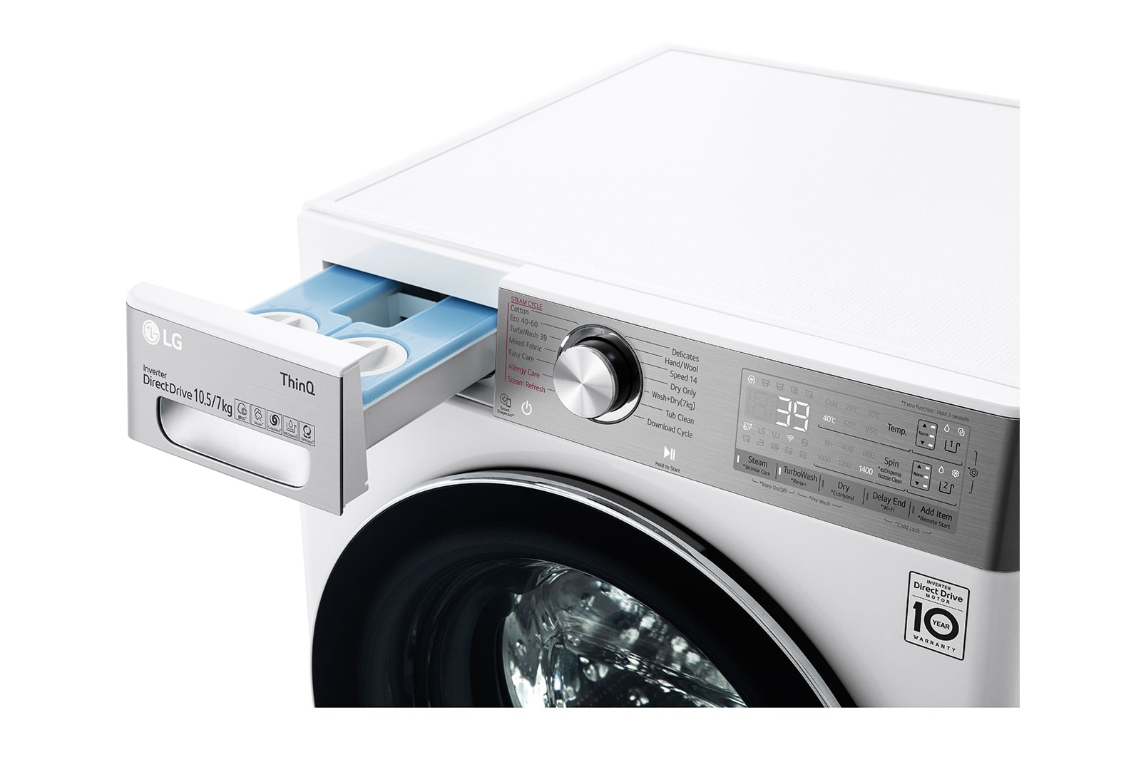 LG Turbowash360™ | 10.5kg / 7kg | 1400rpm | Washer Dryer | White, FWV1117WTSA