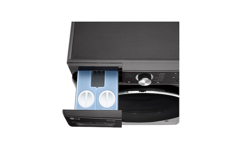 LG 12/8kg Washer Dryer LG Turbowash360™, Black Steel, FWV1128BTSA