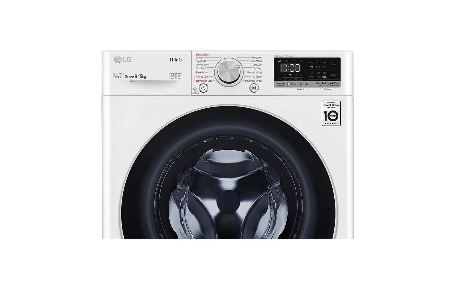 LG AIDD™ FWV595WSE 9kg / 5kg, 1400rpm Washer Dryer - White, FWV595WSE