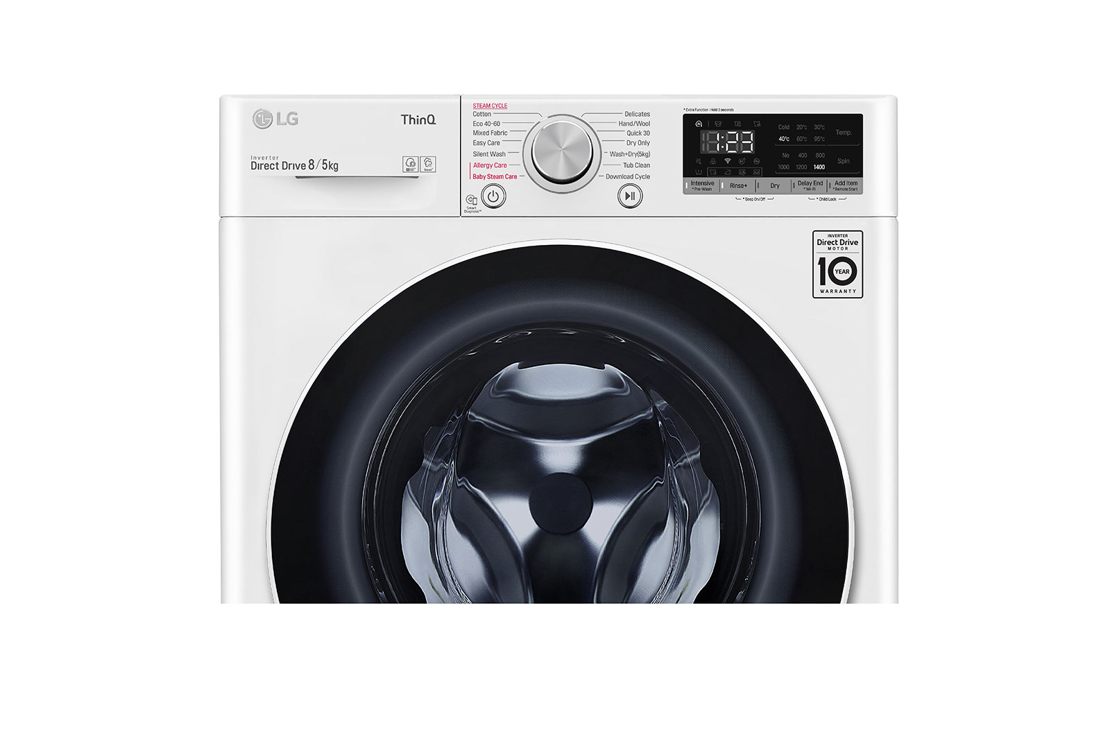 LG Steam™ FWV685WSE 8kg / 5kg, 1400rpm Washer Dryer - White, FWV685WSE