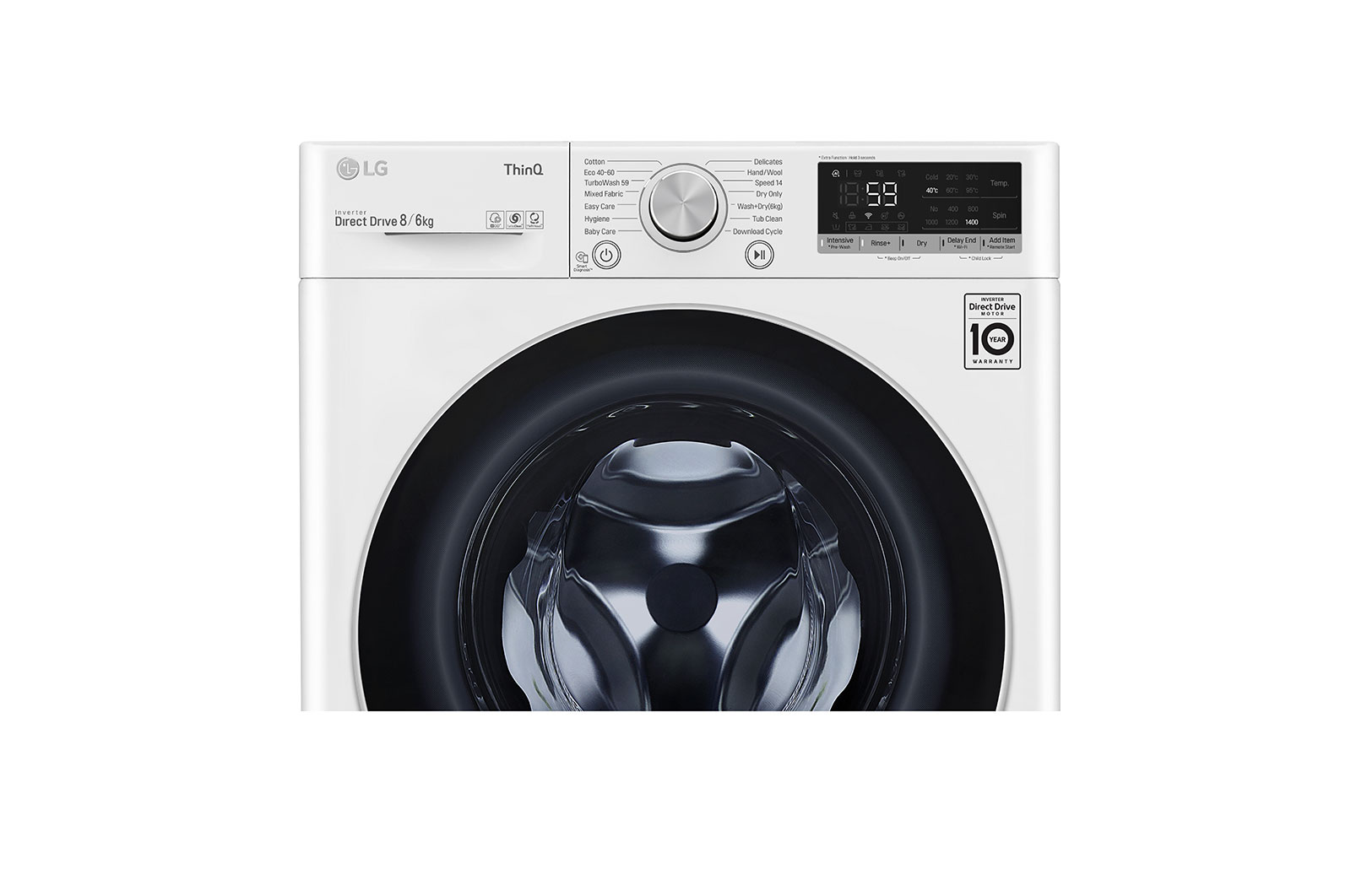 LG 8/6kg Washer Dryer White LG Turbowash™, FWV686WTE