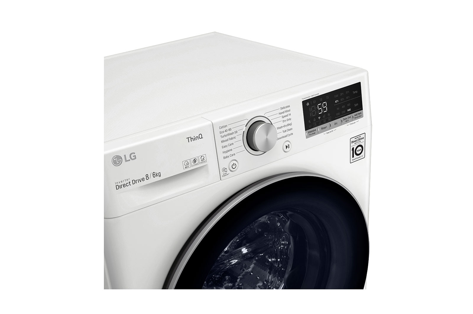LG 8/6kg Washer Dryer White LG Turbowash™, FWV686WTE