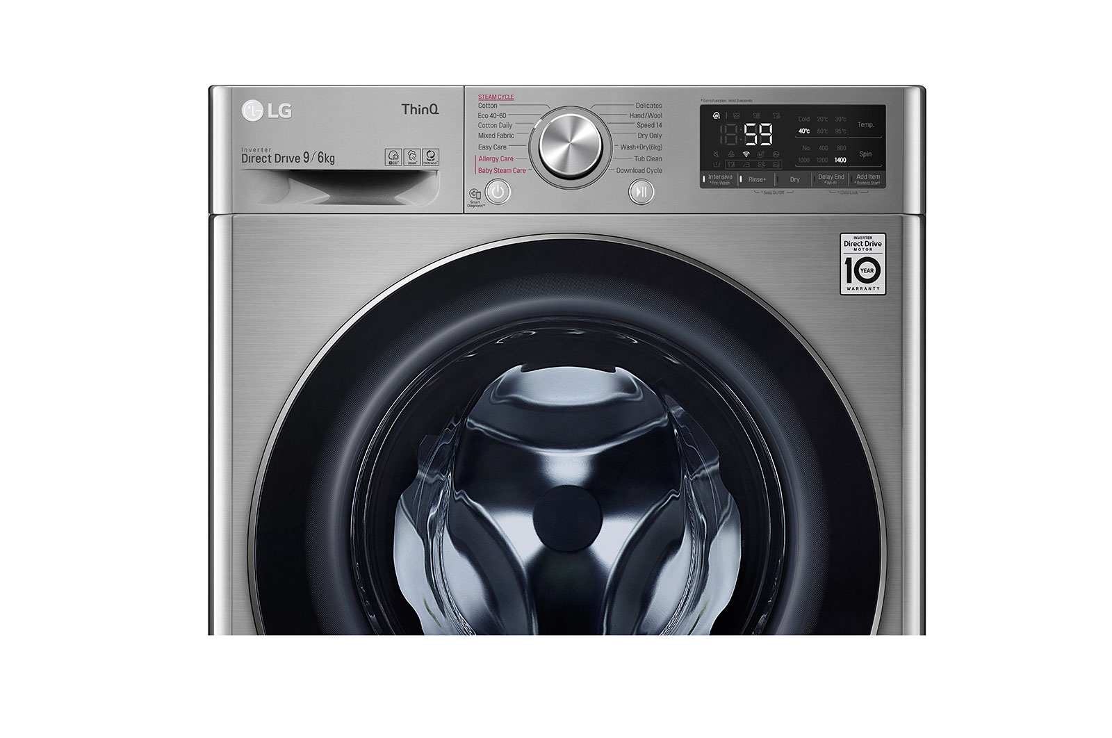 LG 9/6kg Washer Dryer Graphite Steam™, FWV696SSE