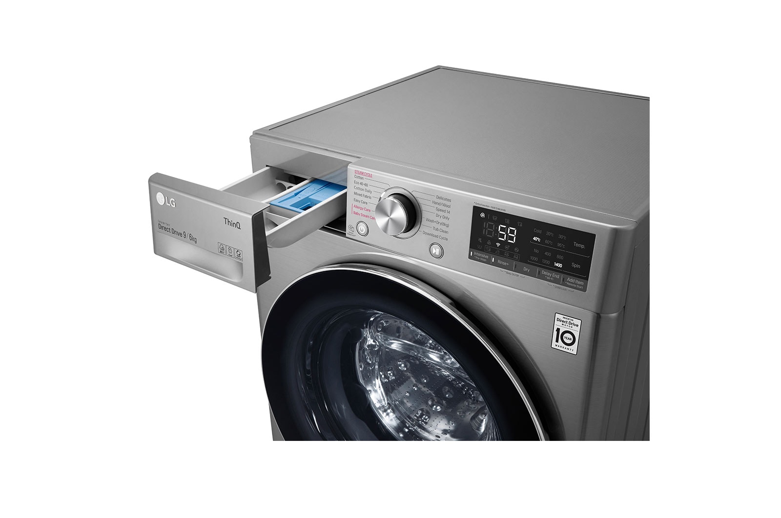LG 9/6kg Washer Dryer Graphite Steam™, FWV696SSE