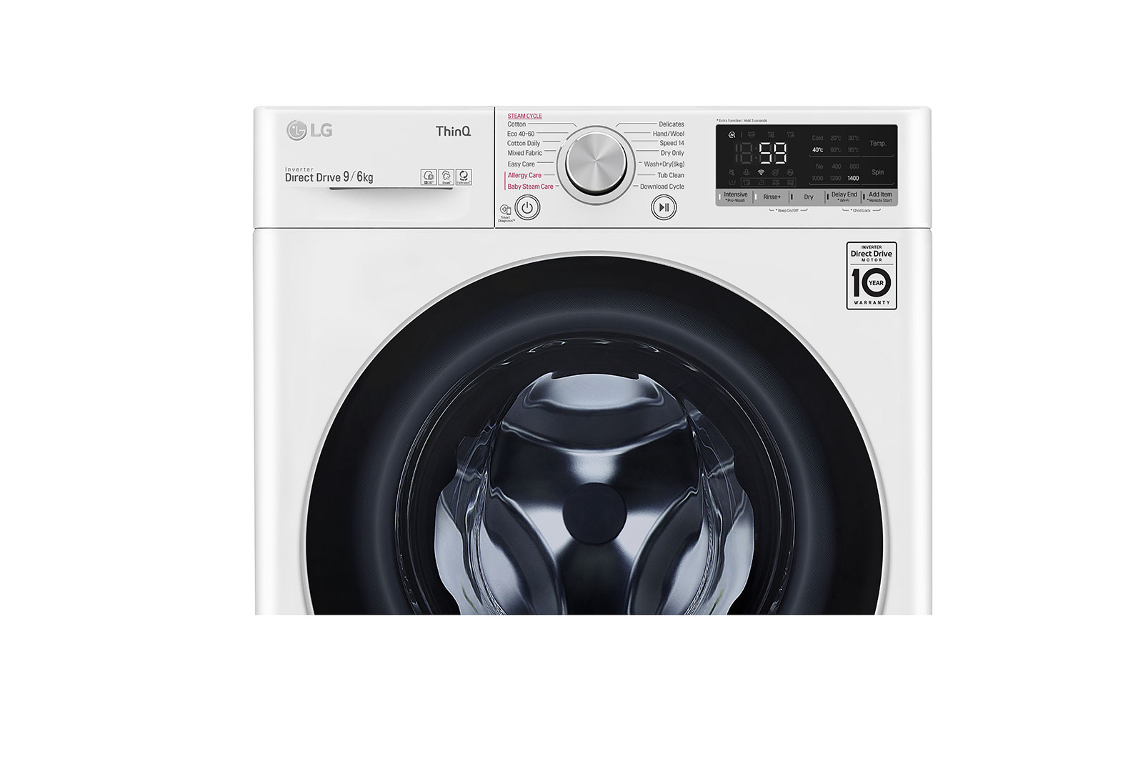 LG Steam™ | 9kg / 6kg | Washer Dryer | 1400rpm | White, FWV696WSE