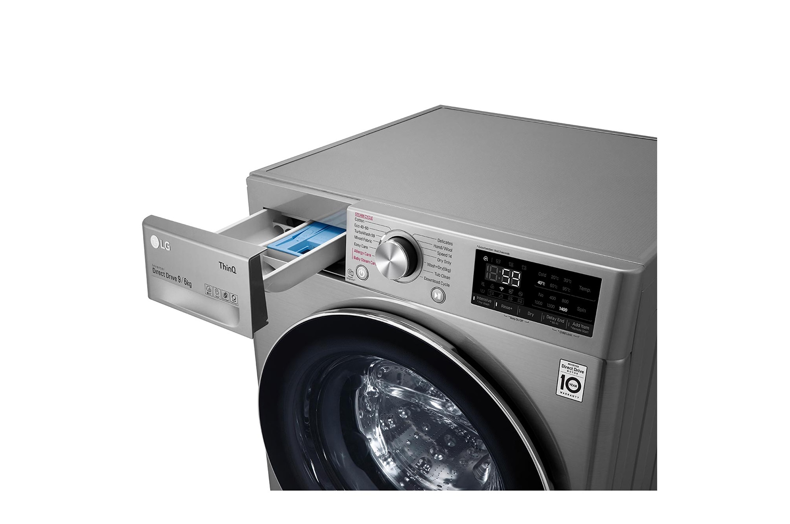 LG 9/6kg Washer Dryer Graphite LG Turbowash™, FWV796STSE