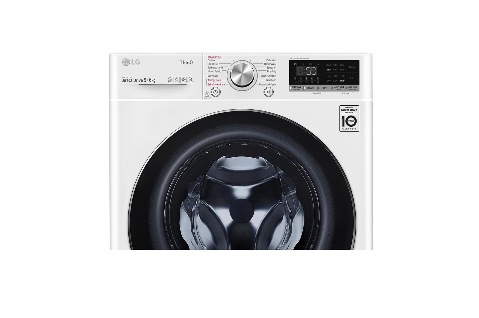 LG 9/6kg Washer Dryer White LG Turbowash™, FWV796WTSE