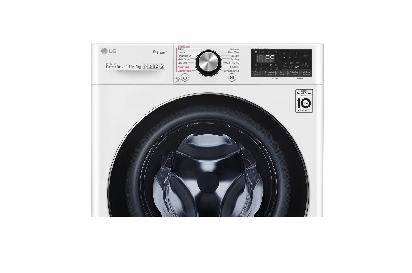 LG Turbowash360™ FWV917WTS 10.5/7Kg 1400 Spin Washer Dryer – White, FWV917WTS