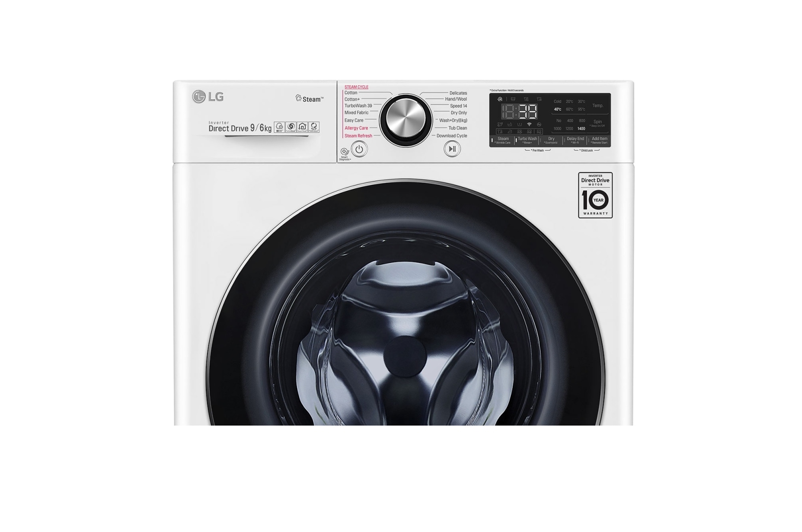 LG Turbowash360™ FWV996WTS 9/6Kg 1400 Spin Washer Dryer – White, FWV996WTS