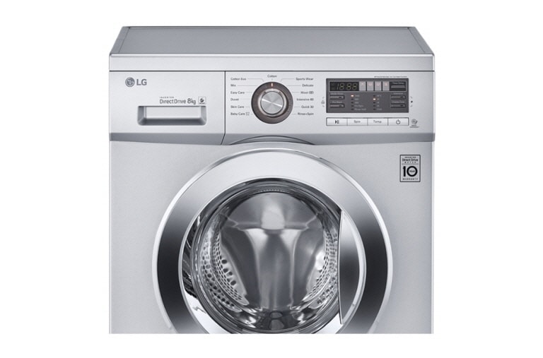 LG 8KG 6 Motion DD Washing Machine With Stylish Chrome Door, F1296TDA5