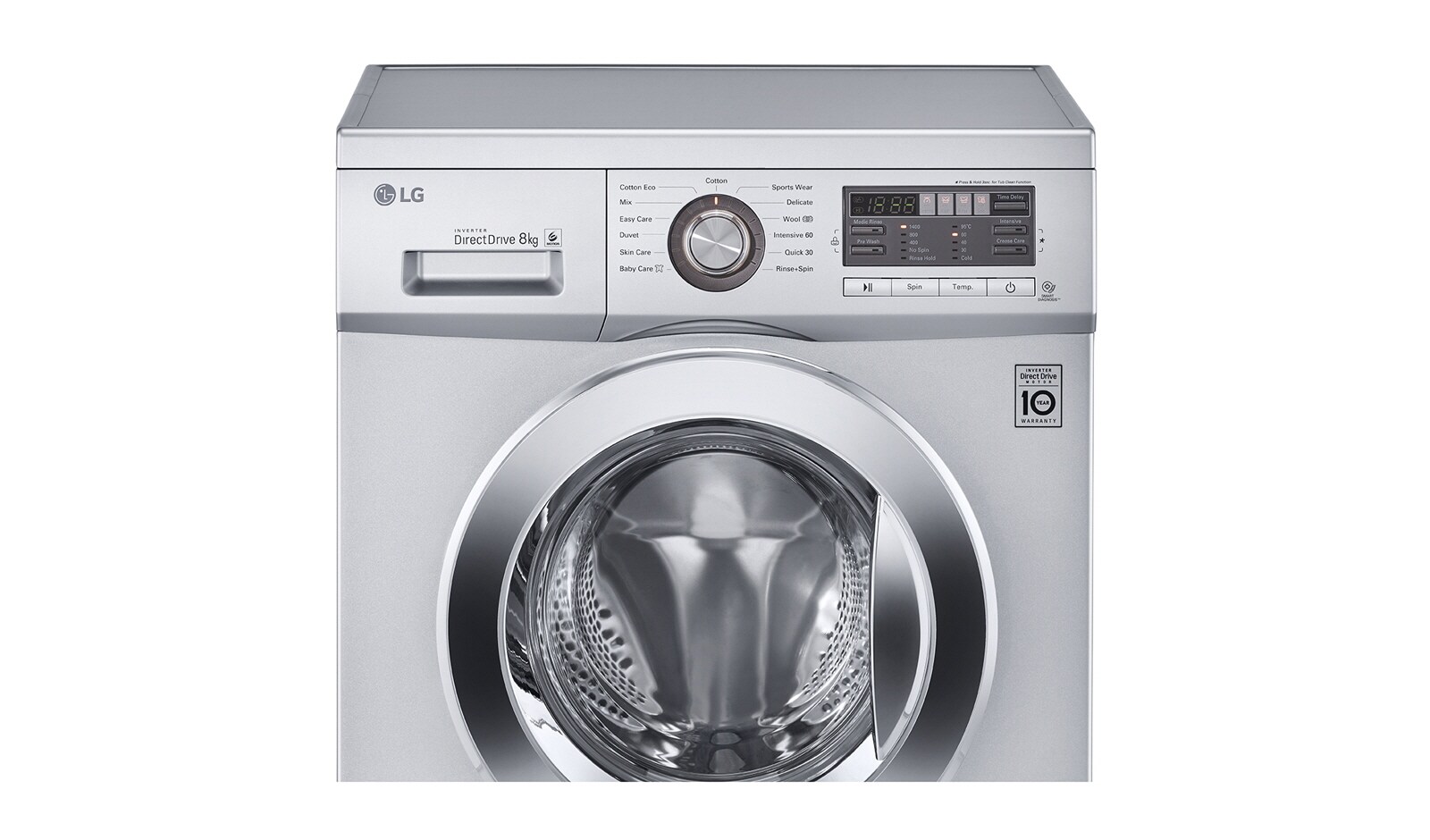 LG 8KG 6 Motion DD Washing Machine With Stylish Chrome Door, F1296TDA5