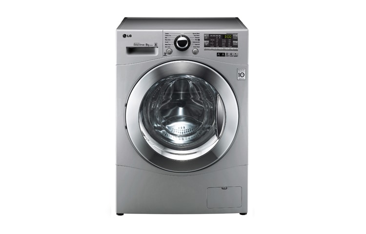 Front view of 8KG 6 MOTION DD WASHING MACHINE WITH STYLISH CHROME DOOR F12A8TDA5