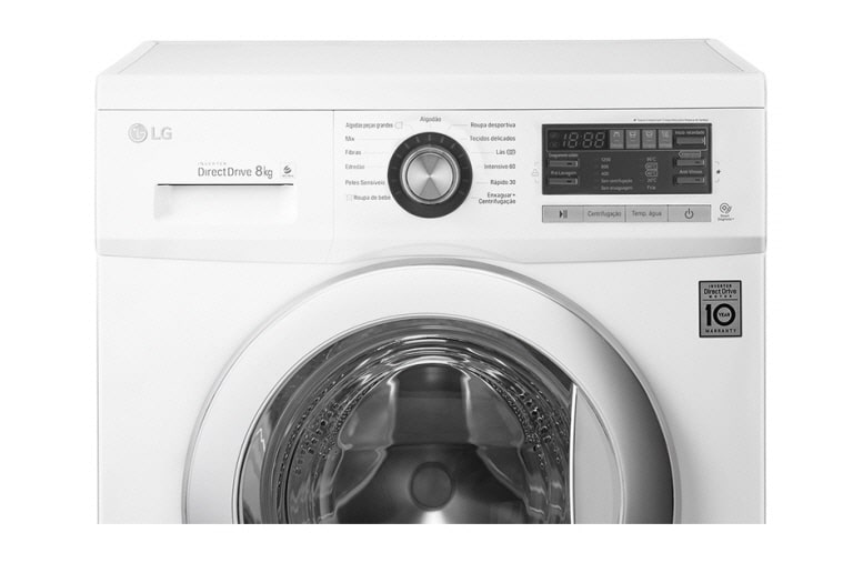 LG 8kg 6 Motion DD Washing Machine With Stylish Chrome Door, F1496TDA