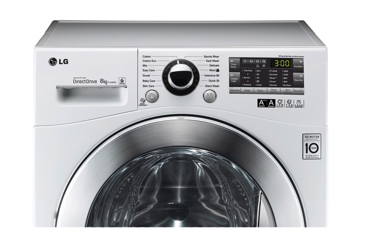 LG 8KG 6 Motion DD Washing Machine With Stylish Chrome Door, F14A8TDA