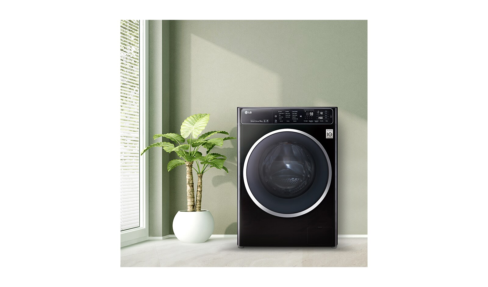 LG 10kg 6 Motion Direct Drive Washing Machine with TurboWash™ and TrueSteam™, F14U1JBS8