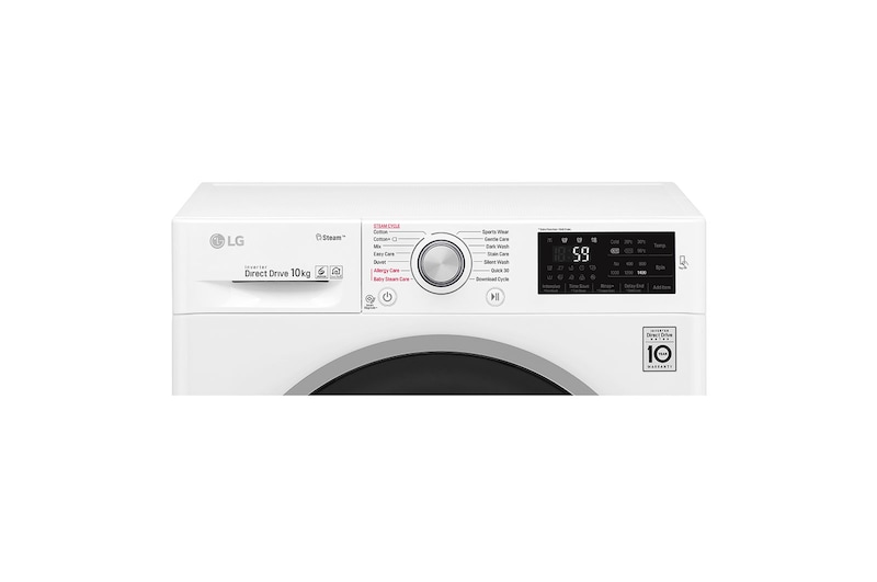 LG Steam™ F4J6JY1W 10Kg 1400 Spin Washing Machine - White, F4J6JY1W