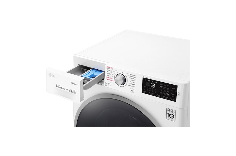 LG Steam™ F4J6JY1W 10Kg 1400 Spin Washing Machine - White, F4J6JY1W