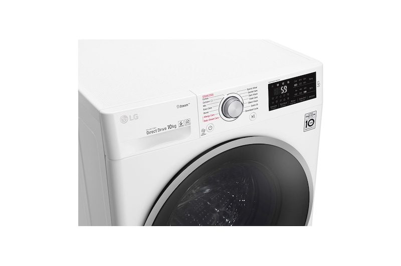 LG Steam™ F4J6JY1W 10Kg 1400 Spin Washing Machine - White, F4J6JY1W