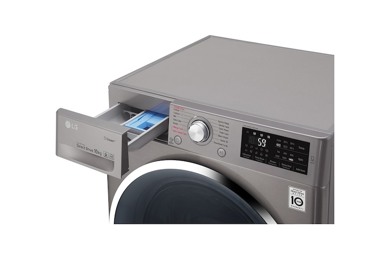 LG Steam™ F4J6JY2S 10Kg 1400 Spin Washing Machine - Graphite, F4J6JY2S