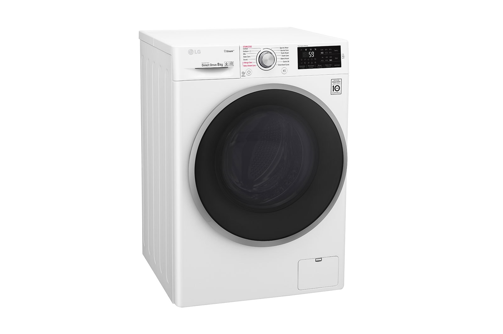 LG Steam™ F4J6TY1W 8Kg 1400 Spin Washing Machine - White, F4J6TY1W