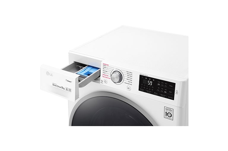 LG Steam™ F4J6VY1W 9Kg 1400 Spin Washing Machine - White, F4J6VY1W