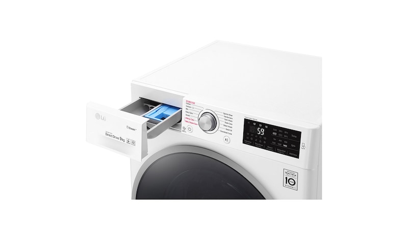 LG Steam™ F4J6VY1W 9Kg 1400 Spin Washing Machine - White, F4J6VY1W