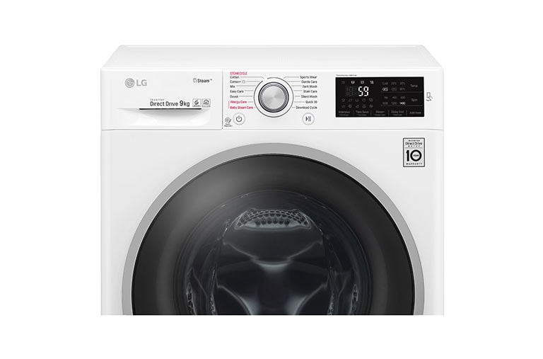 LG Steam™ F4J6VY1W 9Kg 1400 Spin Washing Machine - White, F4J6VY1W