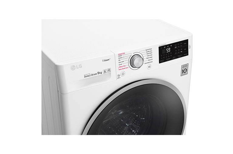 LG Steam™ F4J6VY1W 9Kg 1400 Spin Washing Machine - White, F4J6VY1W