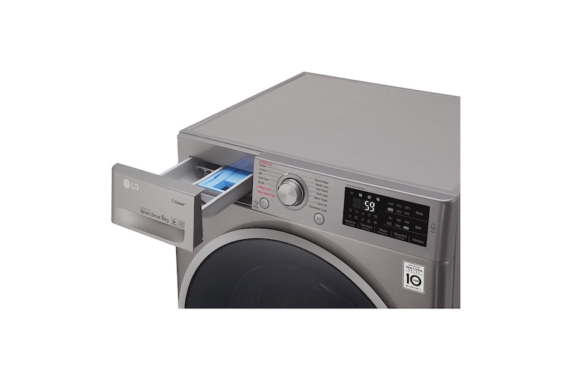 LG Steam™ F4J6VY8S 9Kg 1400 Spin Washing Machine - Graphite, F4J6VY8S