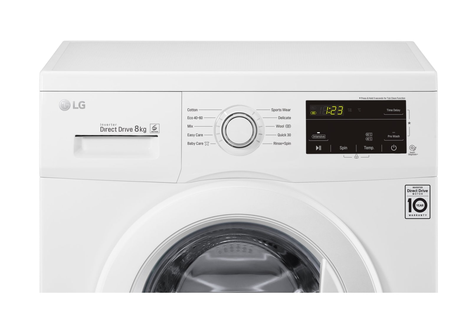 LG 8kg Washing Machine White Direct Drive, F4MT08WE